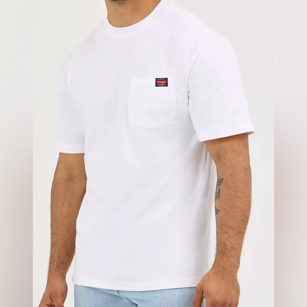 Wrangler Men's Workwear White Pocket T-Shirt 3 Pack Lot of 3 Size M Medium NWOT